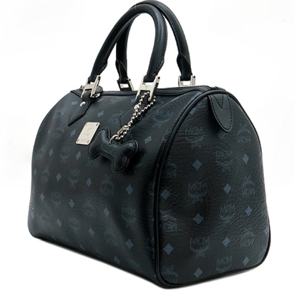 MCM VISETOS DOG BONE BOSTON LEATHER BAG - Picture 2 of 7